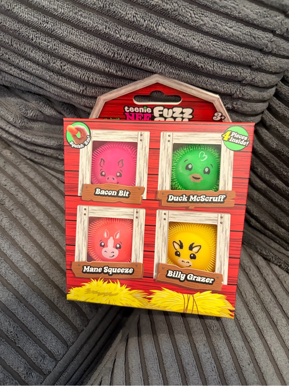 DISCONTINUED NEW NEEDOH 4 PACK FARMYARD FUZZBALL NEEDOHS